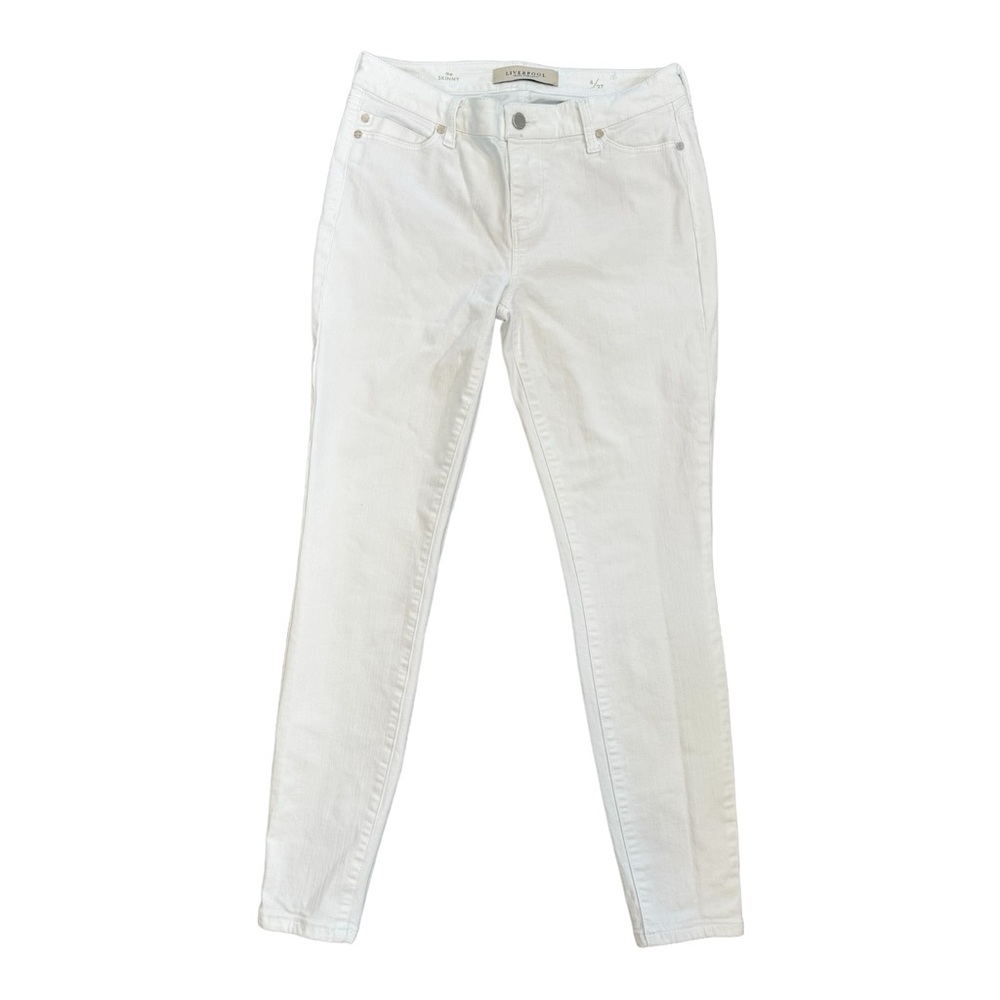 Liverpool Size 4/27 The Skinny White Mid Rise Jeans